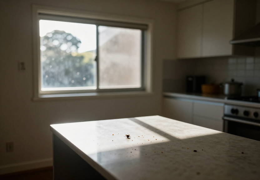 Cockroach droppings and egg casings in a Gladesville wall cavity